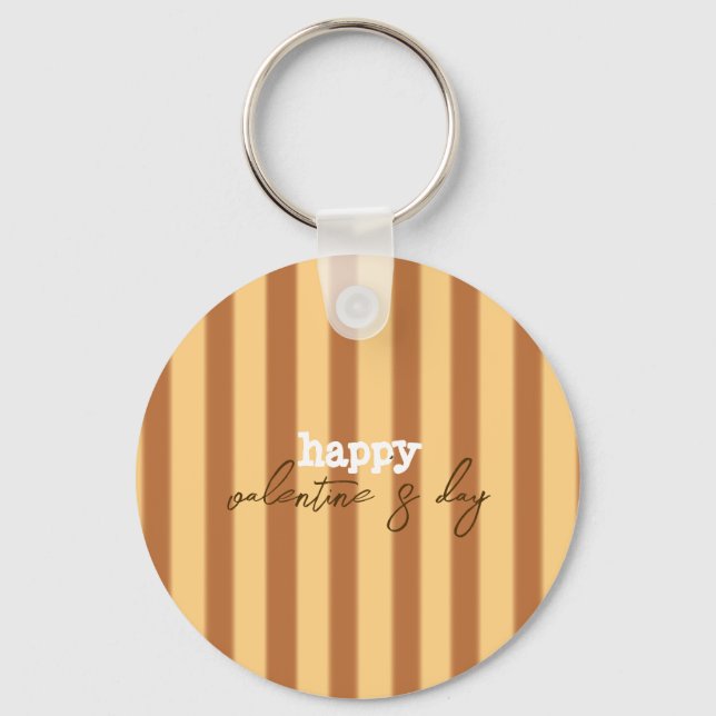 Gult - Brown Valentine Day Nyckelring (Framsida)