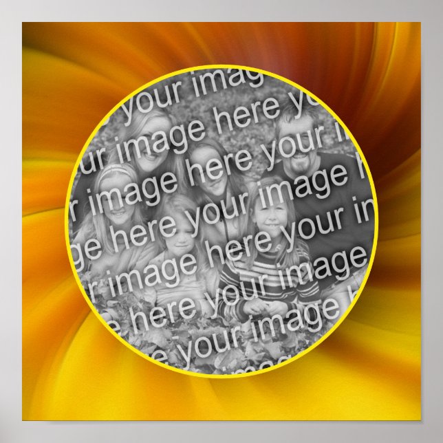 Gult Brown Whirlpool Ram lägg till ditt eget foto Poster (Framsidan)