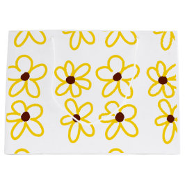 Gult brun solros mönster blommigt modern boho