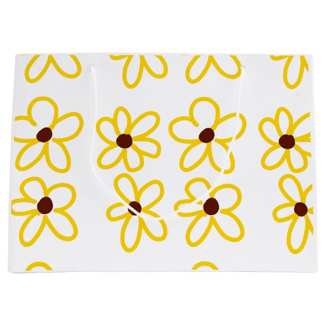 Gult brun solros mönster blommigt modern boho (Framsidan)