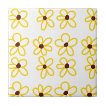 Gult brun solros mönster blommigt modern boho