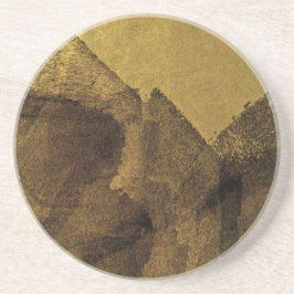 Gult brun svart abstrakt som målar penseldrag underlägg