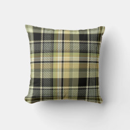 Gult-brun tartan plaid. kudde