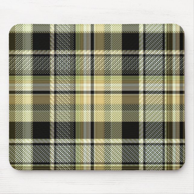 Gult-brun tartan plaid. musmatta (Framsidan)