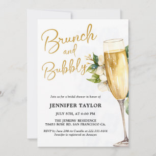 Gult Brunch och Bubly Inbjudningskort för möhippan
