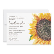 Gult Brunt vattenfärgssolrosfärgens Studentfest