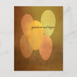 Gult Bubbar Norska Grattis på födelsedagen Vykort