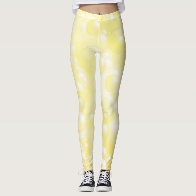 Gult bubblar damasker leggings (Framsida)