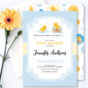 Gult Bubble Bath Baby Shower-inbjudan Inbjudningar