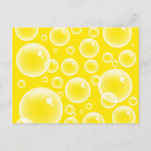 Gult Bubbles Vykort