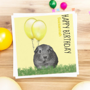 Gult Bubblor för det anpassade namnet Birthday Gui Pappersservett