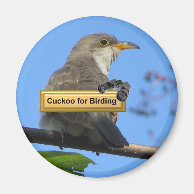 Gult buckoo Birding Magnet. Magnet (Framsidan)