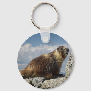 Gult buktad Marmot i Yosemite Nyckelring