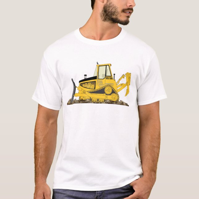 Gult Bulldozer Tee Shirt (Framsida)