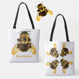 Gult Bumblebin på vita Tygkasse