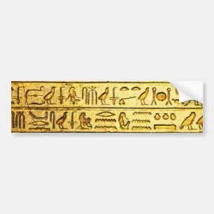 Gult Bumper Sticker för antika egyptiska hierogly Bildekal