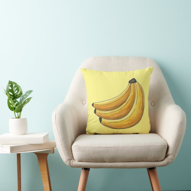 Gult Bunch Bananas Banana Fruit Foodie Kudde (Stol)