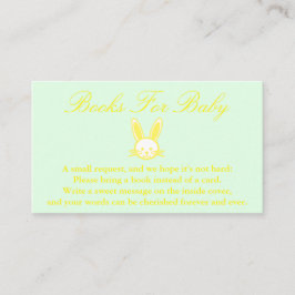 Gult Bunny Baby Shower Bokar för Baby Card Tilläggskort