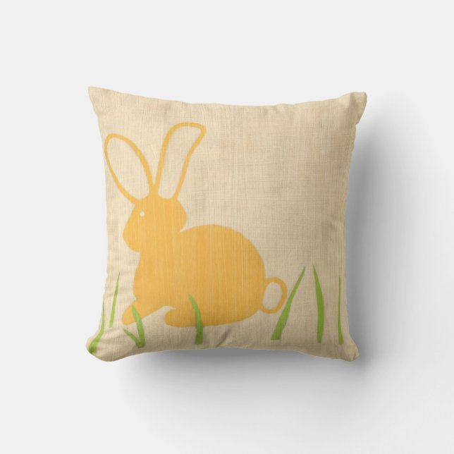 Gult Bunny och Grönt Grass av Chariklia Zarris Kudde (Framsida)