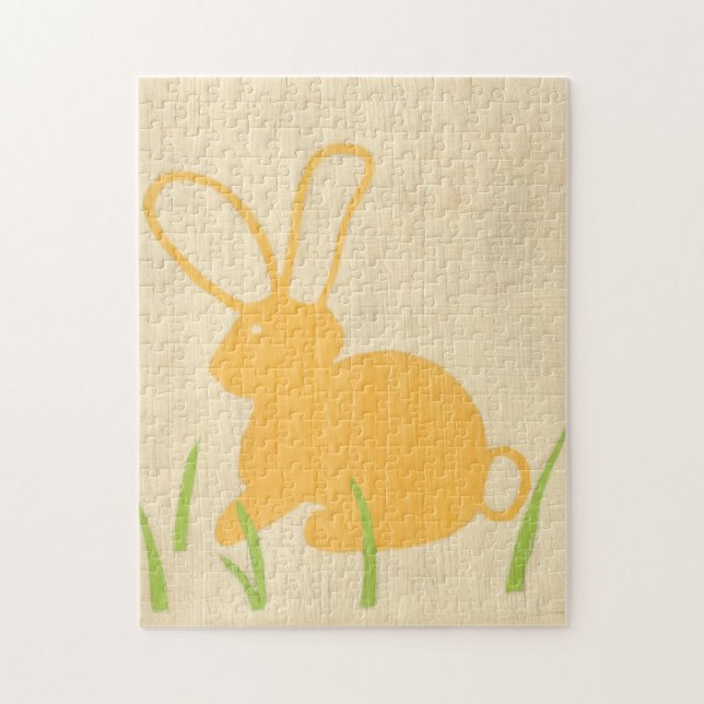 Gult Bunny och Grönt Grass av Chariklia Zarris Pussel (Vertikal)