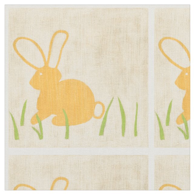 Gult Bunny och Grönt Grass av Chariklia Zarris Tyg (Närbild)