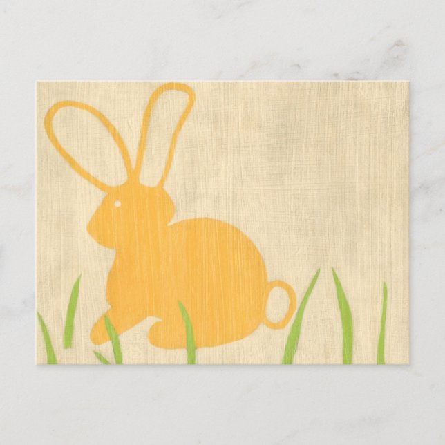 Gult Bunny och Grönt Grass av Chariklia Zarris Vykort (Framsida)