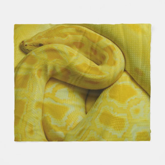 Gult Burmese Python Fleecefilt (Framsidan (Horisontell))