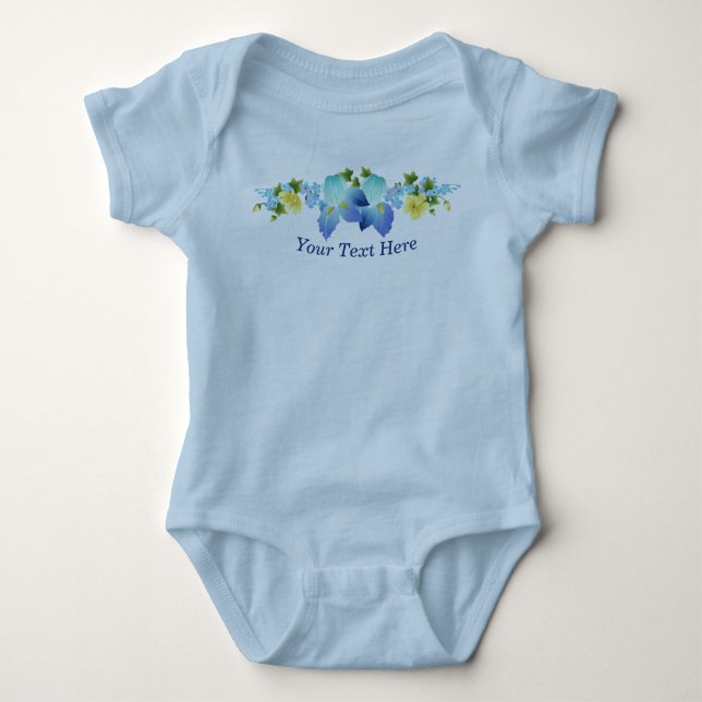 Gult Buttercups och Blue Iris T Shirt (Framsida)