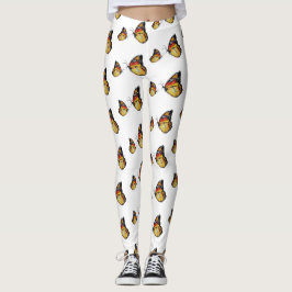 Gult Butterflies Art Anpassningsbar Leggings