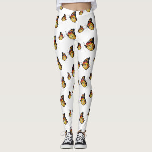 Gult Butterflies Art Anpassningsbar Leggings