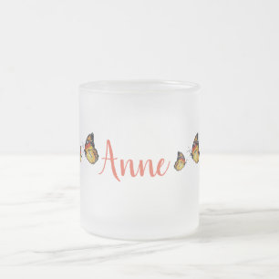 Gult Butterflies Glass Mugg