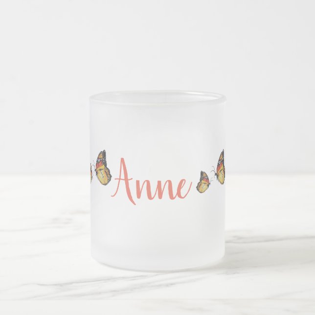 Gult Butterflies Glass Mugg (Center)