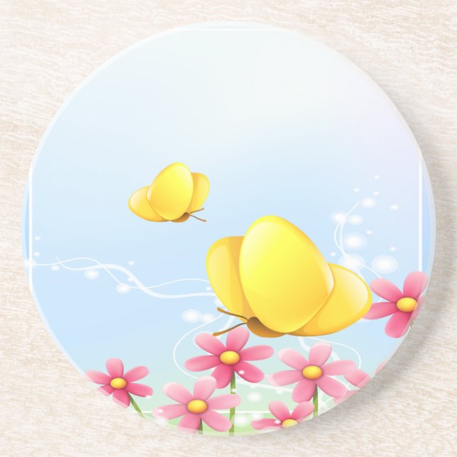 Gult Butterflies Underlägg (Framsidan)