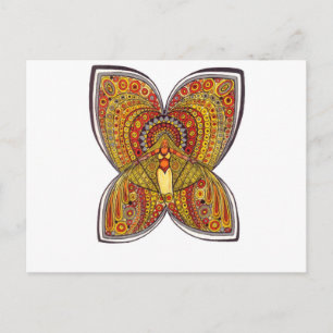 Gult Butterfly Angel Vykort