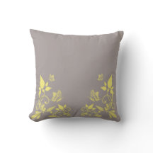 Gult Butterfly Blommigt Pillow