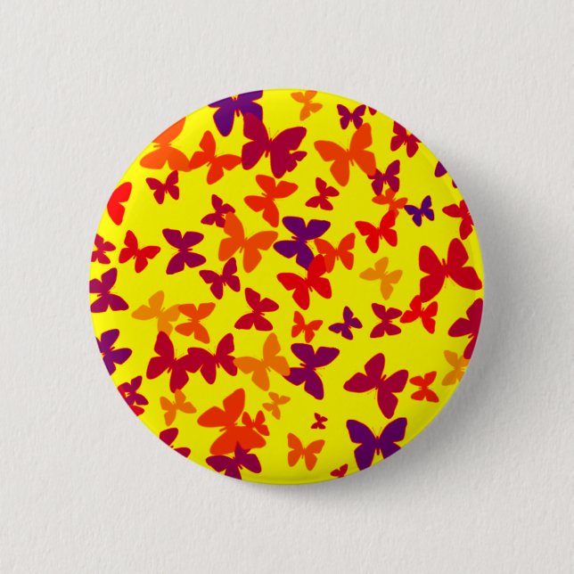 Gult Butterfly Butterfly Button Knapp (Framsida)
