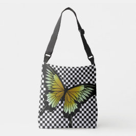 Gult Butterfly Checker Kor Body Tote Bag Axelväska