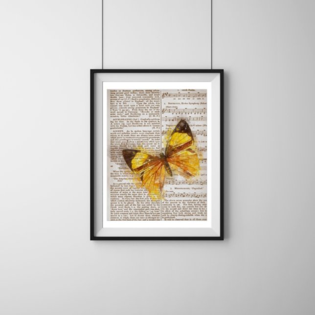 Gult Butterfly Collage Poster (Skapare uppladdad)