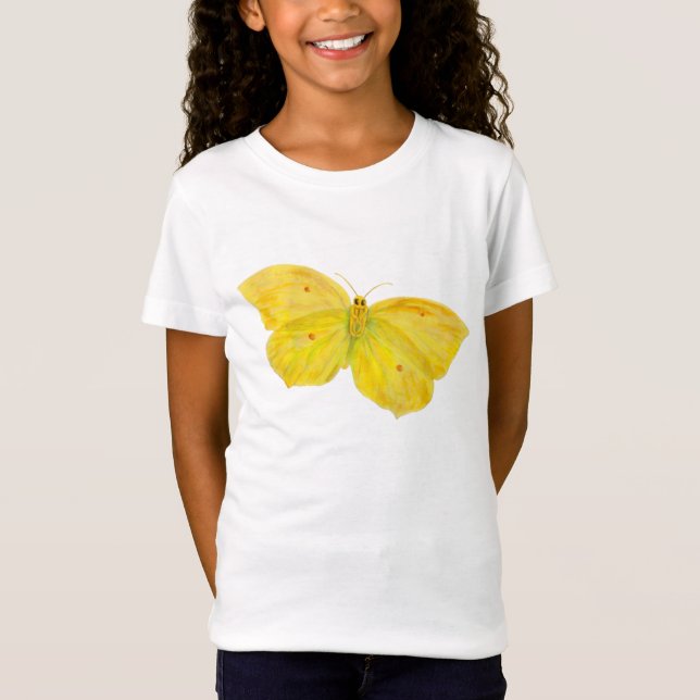 Gult Butterfly Common Brimstone-flygning T Shirt (Framsida)