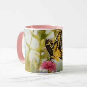 Gult Butterfly Garden Art Mugg Kopp