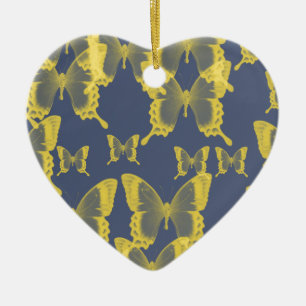 gult Butterfly Julgransprydnad Keramik