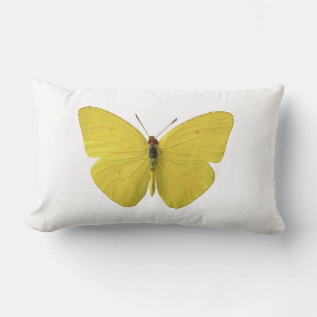 Gult Butterfly Pillow Lumbarkudde (Framsida)