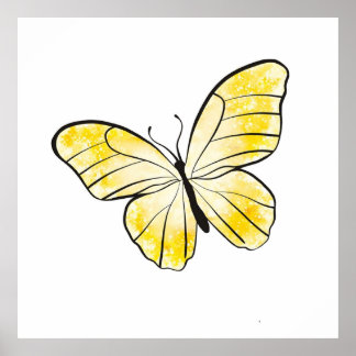 Gult Butterfly Poster