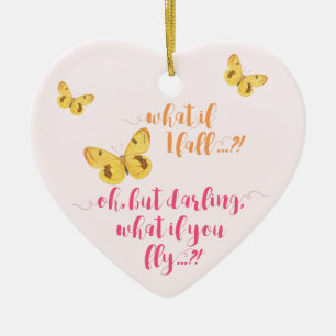 Gult Butterfly - Tänk om jag faller?  Idéer Julgransprydnad Keramik