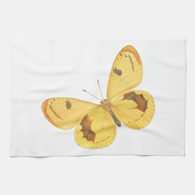 Gult Butterfly - Vintage Fine Art Kitchen Towel Kökshandduk (Horisontell)