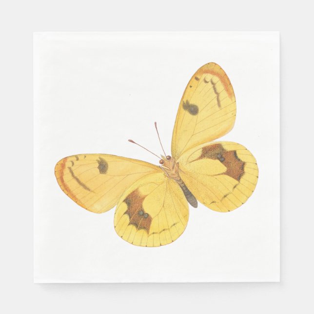 Gult Butterfly - Vintage Fine Art Pappra blöjor Pappersservett (Framsidan)