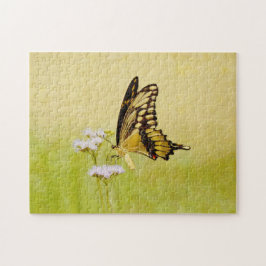 Gult Butterfly WildblomNature Art Puzzle Pussel
