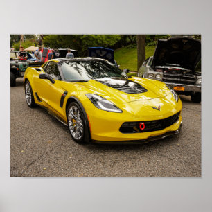 Gult C7 z07 Paket Chevrolet Corvette Poster