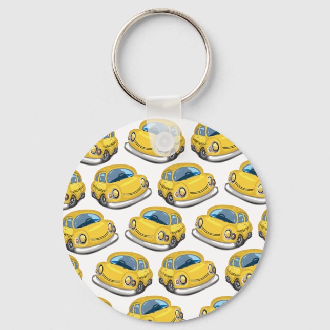 Gult Cab Taxi Nyckelring (Framsida)