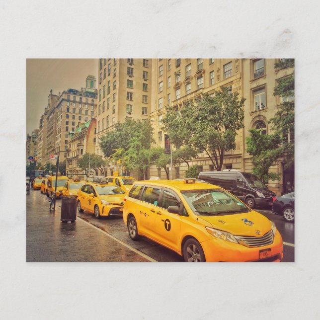 Gult Cabs i New York Vykort (Framsida)